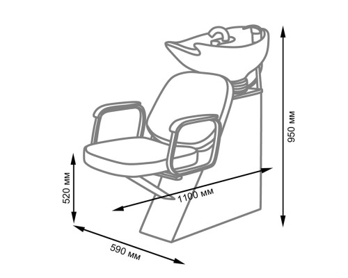 Парикмахерская мойка ЕЛЕНА с креслом ГРАЦИЯ