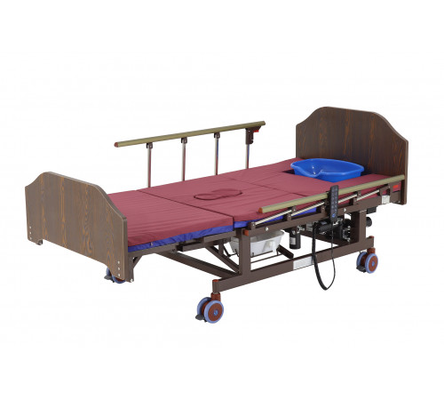 Кровать электрическая DB-11А (МЕ-5228Н-10) ЛДСП Венге с боковым переворачиванием, туалетным устройством и функцией «кардиокресло»
