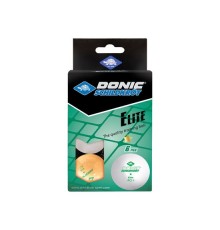 Мячики для н/тенниса DONIC ELITE 1* 40+ 6 штук, белый + оранжевый